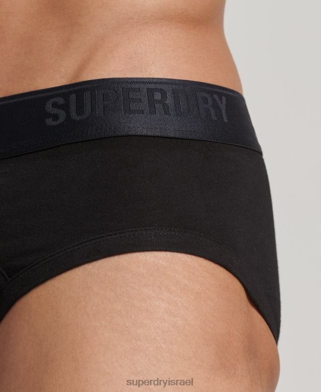 il Superdry גברים מארז משולש קצר מכותנה אורגנית שָׁחוֹר 4LX2Z1866 הַלבָּשָׁה