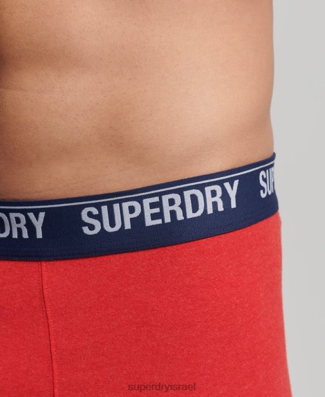 il Superdry גברים תא מטען מכותנה אורגנית רב חבילה כפולה אָדוֹם 4LX2Z1867 הַלבָּשָׁה