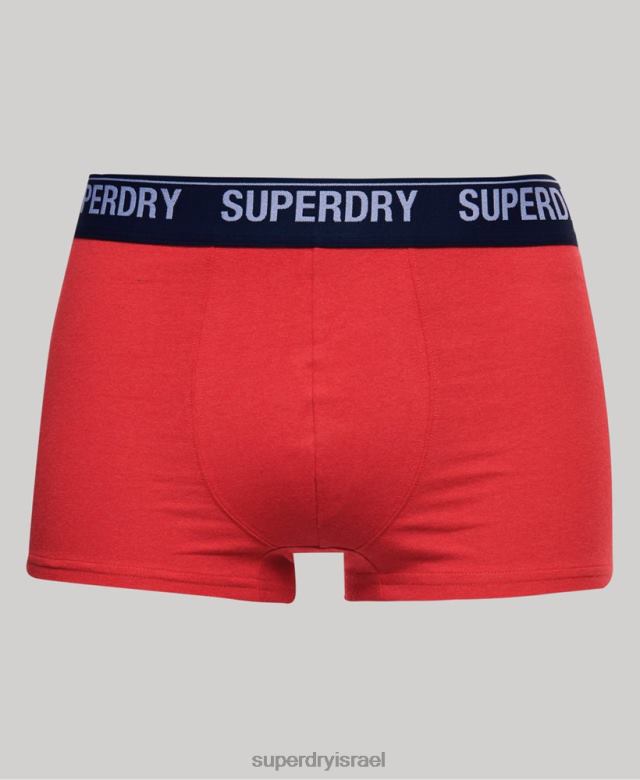 il Superdry גברים תא מטען מכותנה אורגנית רב חבילה כפולה אָדוֹם 4LX2Z1867 הַלבָּשָׁה