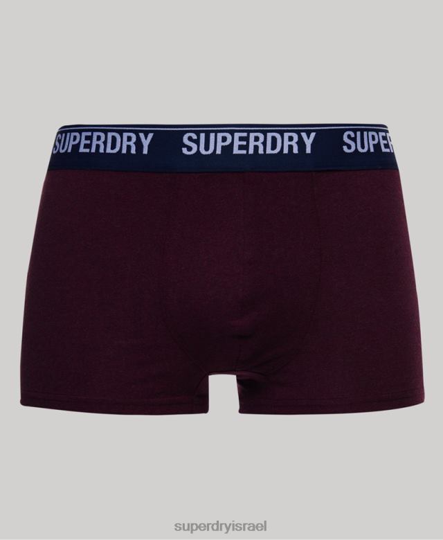 il Superdry גברים תא מטען מכותנה אורגנית רב חבילה כפולה אָדוֹם 4LX2Z1867 הַלבָּשָׁה