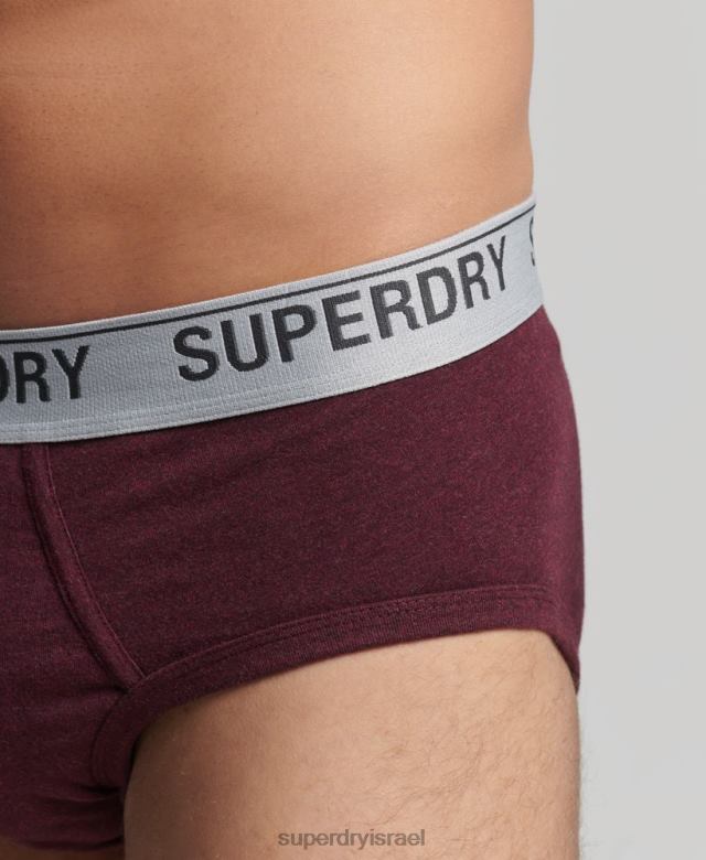 il Superdry גברים מארז משולש קצר מכותנה אורגנית אָדוֹם 4LX2Z1871 הַלבָּשָׁה