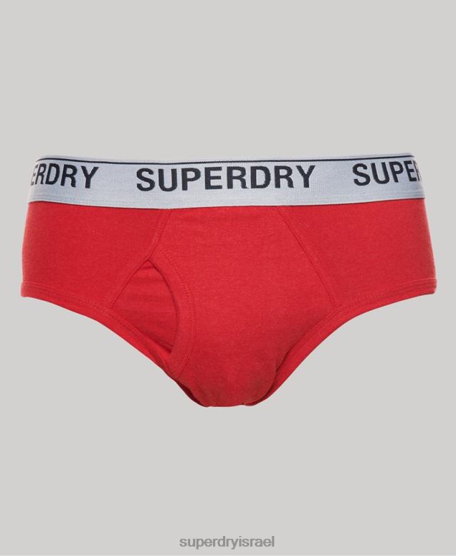 il Superdry גברים מארז משולש קצר מכותנה אורגנית אָדוֹם 4LX2Z1871 הַלבָּשָׁה