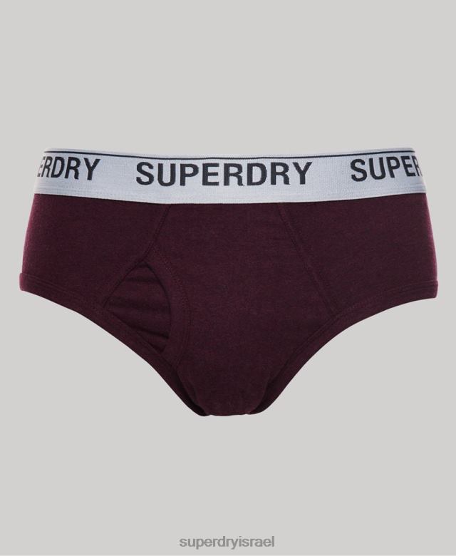 il Superdry גברים מארז משולש קצר מכותנה אורגנית אָדוֹם 4LX2Z1871 הַלבָּשָׁה