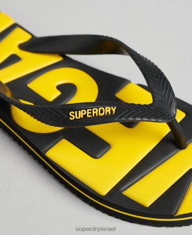 il Superdry גברים כפכפים קלאסיים טבעוניים וינטג' שָׁחוֹר 4LX2Z1923 נעליים