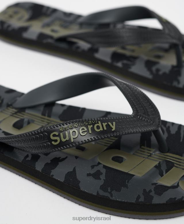 il Superdry גברים כפכפי לוגו חיוניים שָׁחוֹר 4LX2Z1930 נעליים