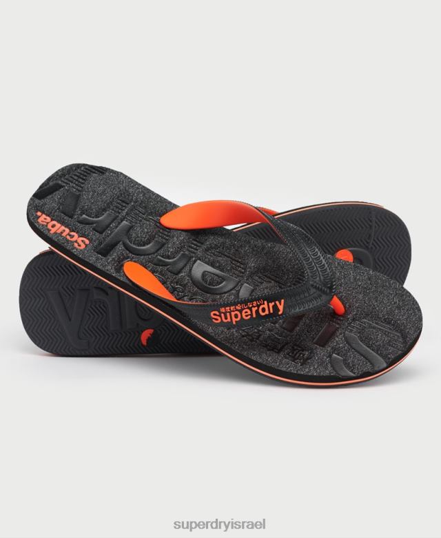 il Superdry גברים כפכפי לוגו חיוניים אפור כהה 4LX2Z1947 נעליים