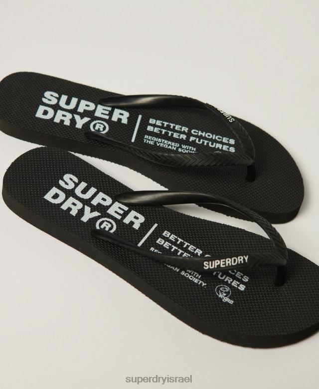 il Superdry נשים כפכפים טבעוניים שָׁחוֹר 4LX2Z2159 נעליים