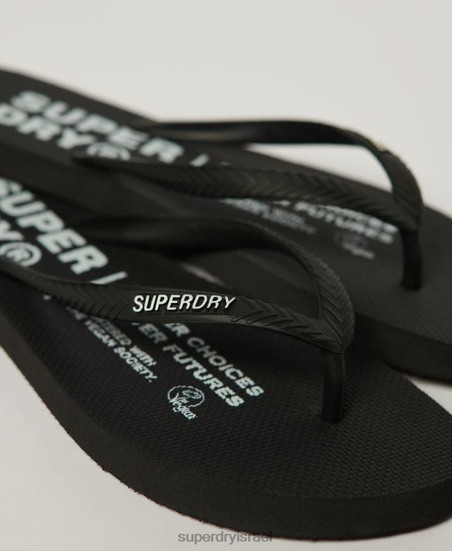 il Superdry נשים כפכפים טבעוניים שָׁחוֹר 4LX2Z2159 נעליים