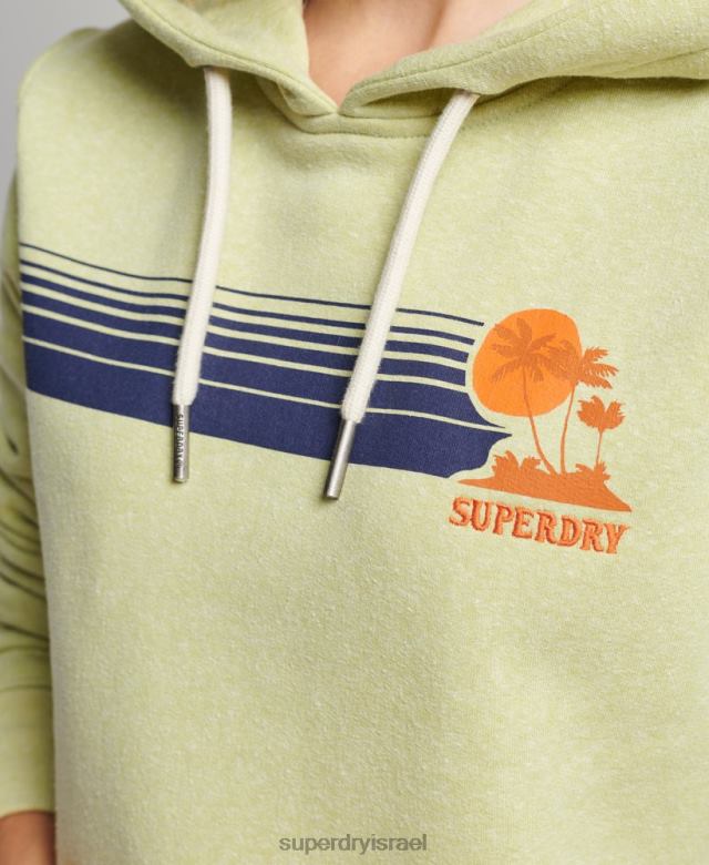 il Superdry נשים קפוצ'ון וינטג' נהדר בחוץ ירוק 4LX2Z2168 הַלבָּשָׁה