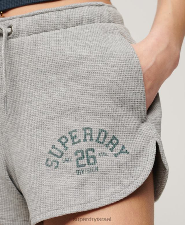 il Superdry נשים מכנסי וופל אתלטיים חיוניים אפור 4LX2Z2183 הַלבָּשָׁה