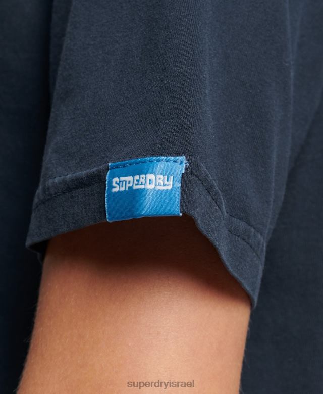 il Superdry נשים חולצת טריקו של מקום וינטג' חיל הים 4LX2Z2196 הַלבָּשָׁה