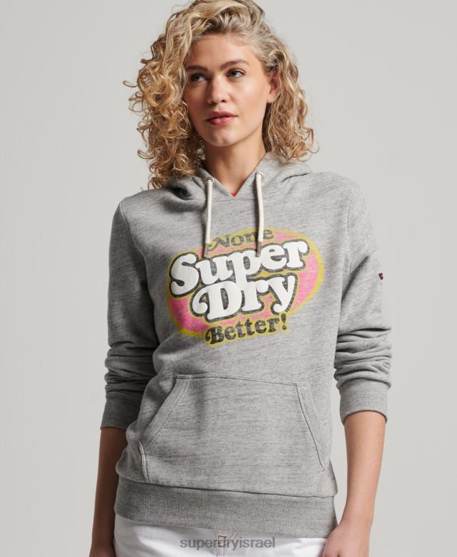 il Superdry נשים קפוצ'ון קלאסי קופר אפור 4LX2Z2224 הַלבָּשָׁה