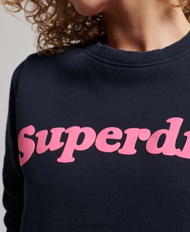 il Superdry נשים סווטשירט קלאסי של קופר וינטג' חיל הים 4LX2Z2229 הַלבָּשָׁה