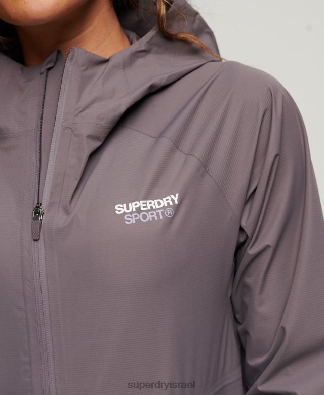 il Superdry נשים מעיל חסין מים אפור 4LX2Z2230 הַלבָּשָׁה