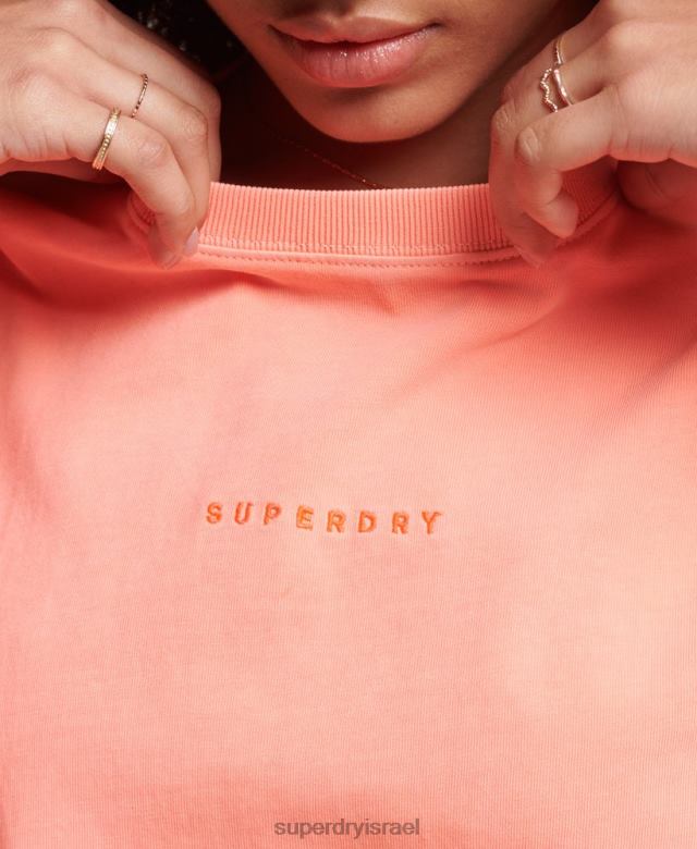 il Superdry נשים עודפי חולצת טי קופסית מיקרו אוברסייז אלמוג 4LX2Z2248 הַלבָּשָׁה