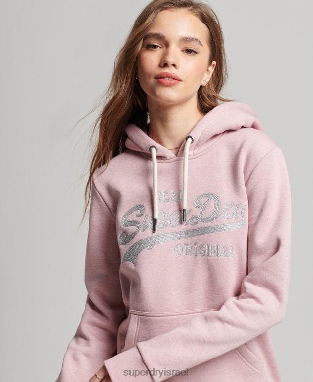 il Superdry נשים קפוצ'ון קולג'י עם תסריט לוגו וינטג' וָרוֹד 4LX2Z2276 הַלבָּשָׁה