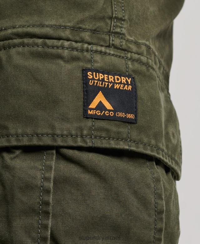 il Superdry גברים מכנסי מטען כבדים מכותנה אורגנית ירוק 4LX2Z258 הַלבָּשָׁה