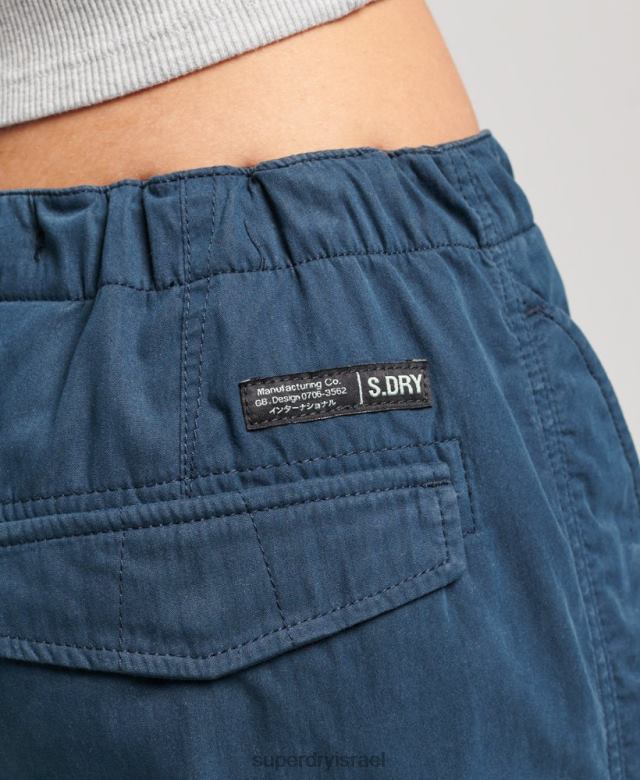 il Superdry נשים מכנסי אחיזת מצנח מכותנה אורגנית חיל הים 4LX2Z2600 הַלבָּשָׁה