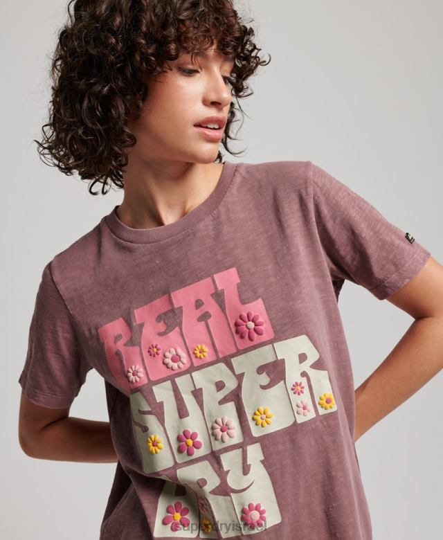 il Superdry נשים חולצת טריקו פרחונית על המדינה סָגוֹל 4LX2Z2618 הַלבָּשָׁה