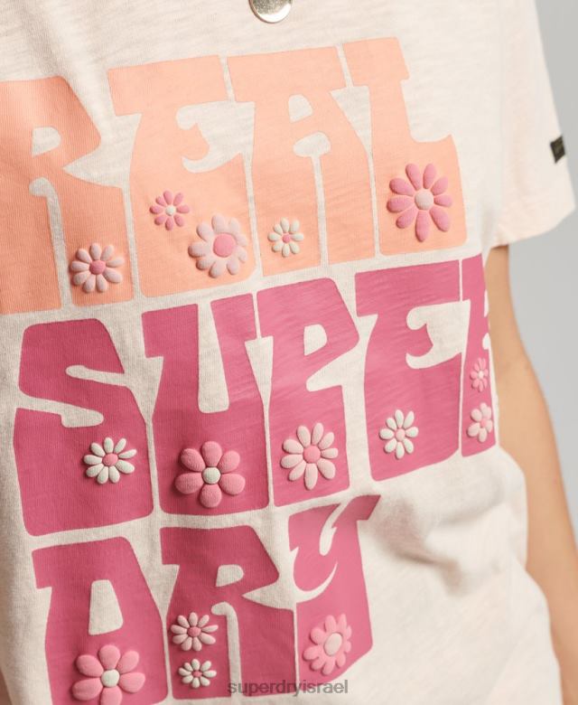 il Superdry נשים חולצת טריקו פרחונית על המדינה וָרוֹד 4LX2Z2633 הַלבָּשָׁה