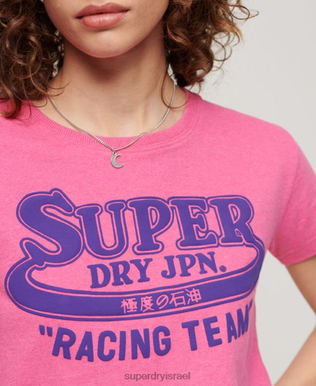 il Superdry נשים ארכיון חולצת טריקו גרפית ניאון וָרוֹד 4LX2Z2636 הַלבָּשָׁה