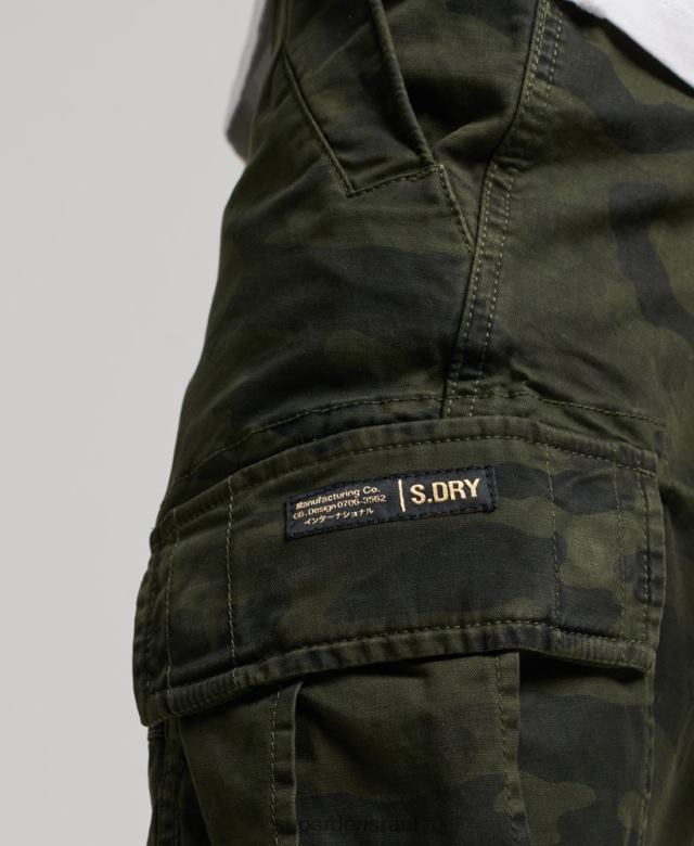 il Superdry גברים מכנסי מטען קצרים מכותנה אורגנית ירוק 4LX2Z268 הַלבָּשָׁה