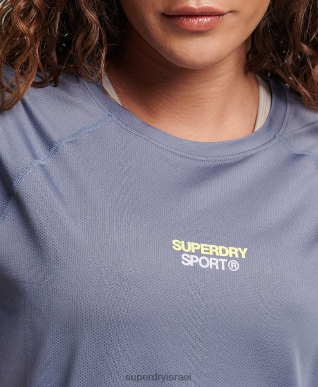 il Superdry נשים חולצת טריקו אקטיבית ליבה סָגוֹל 4LX2Z2694 הַלבָּשָׁה