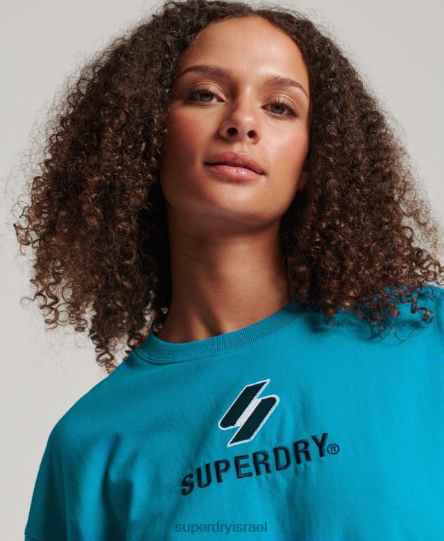 il Superdry נשים חולצת טריקו קופסה מוערמת בקוד כְּחוֹל 4LX2Z2702 הַלבָּשָׁה