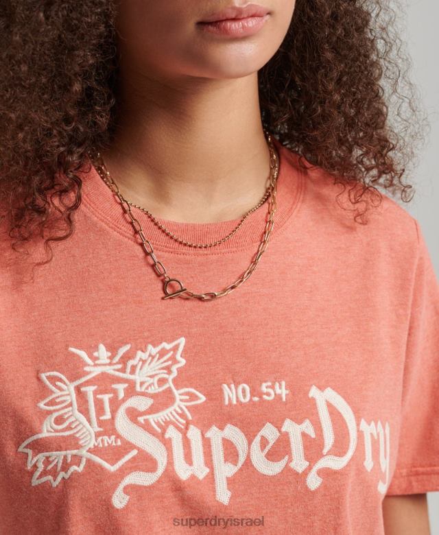 il Superdry נשים גאוות וינטג' בחולצת טריקו מלאכה אלמוג 4LX2Z2725 הַלבָּשָׁה