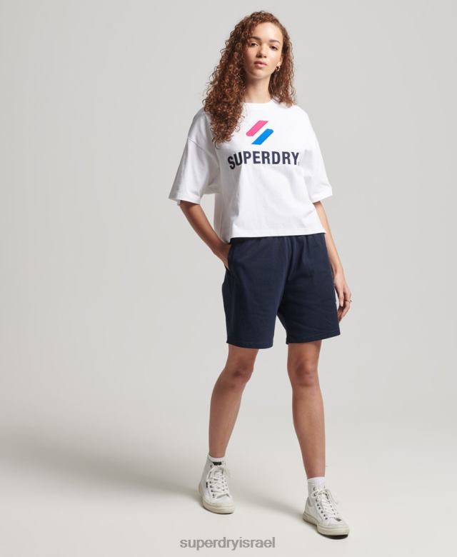 il Superdry נשים חולצת טריקו קופסה מוערמת בקוד לבן 4LX2Z2737 הַלבָּשָׁה