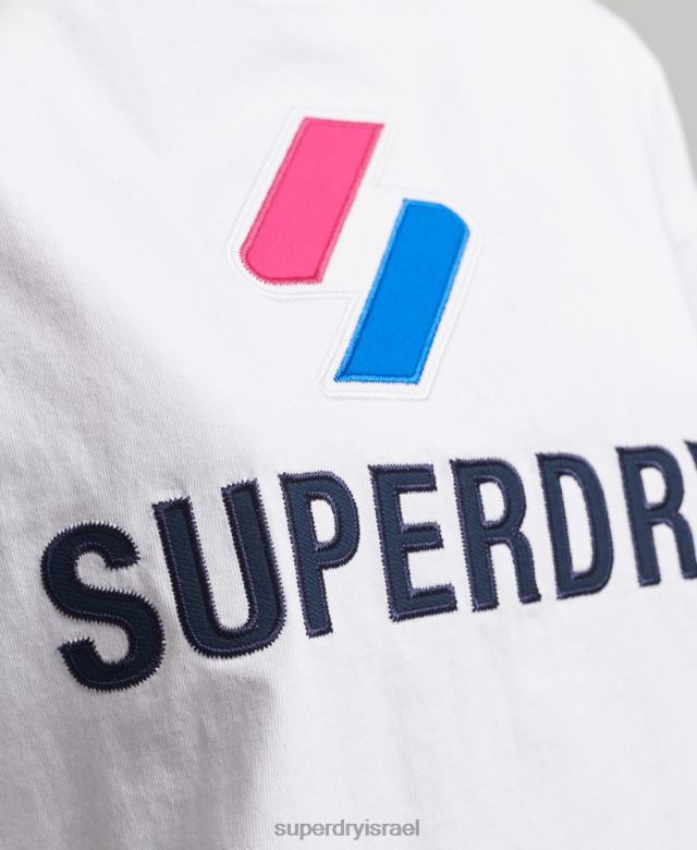 il Superdry נשים חולצת טריקו קופסה מוערמת בקוד לבן 4LX2Z2737 הַלבָּשָׁה