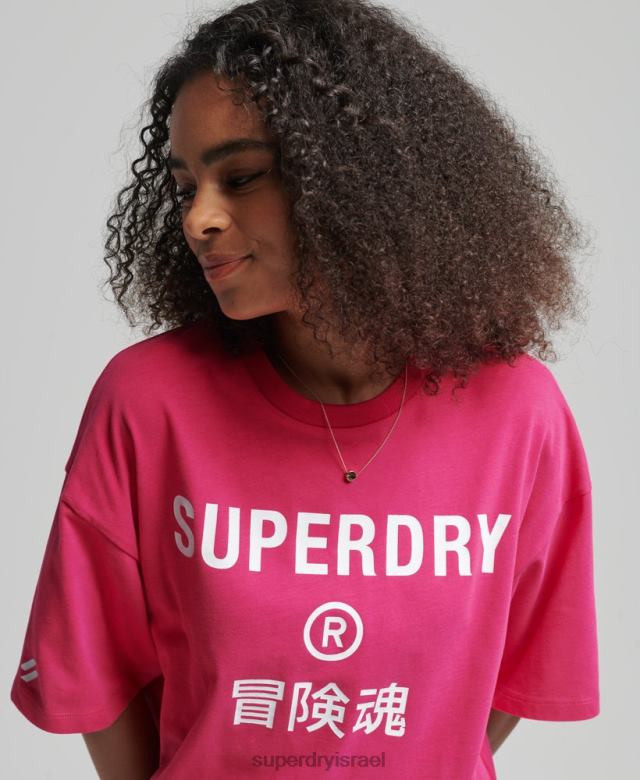 il Superdry נשים חולצת טריקו ספורט לוגו ליבה וָרוֹד 4LX2Z2759 הַלבָּשָׁה