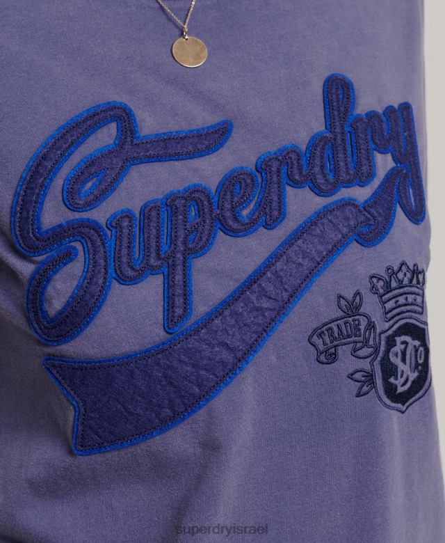 il Superdry נשים חולצת טריקו גאווה ומלאכת יד כחול כהה 4LX2Z2764 הַלבָּשָׁה