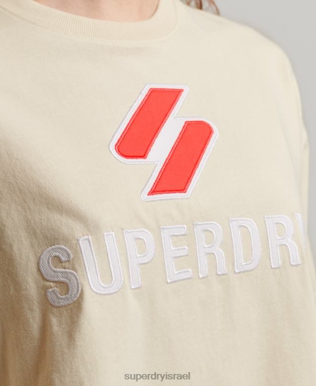 il Superdry נשים חולצת טריקו קופסה מוערמת בקוד קרם 4LX2Z2776 הַלבָּשָׁה