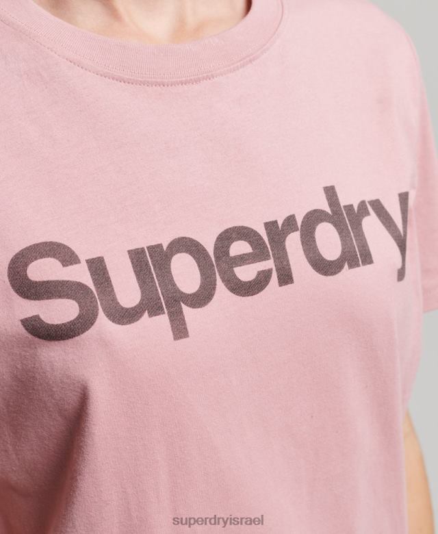 il Superdry נשים חולצת טי לוגו ליבת כותנה אורגנית וָרוֹד 4LX2Z2811 הַלבָּשָׁה