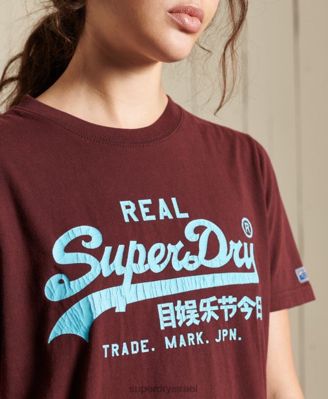 il Superdry נשים חולצת טריקו קלאסית עם לוגו וינטג' אָדוֹם 4LX2Z2824 הַלבָּשָׁה