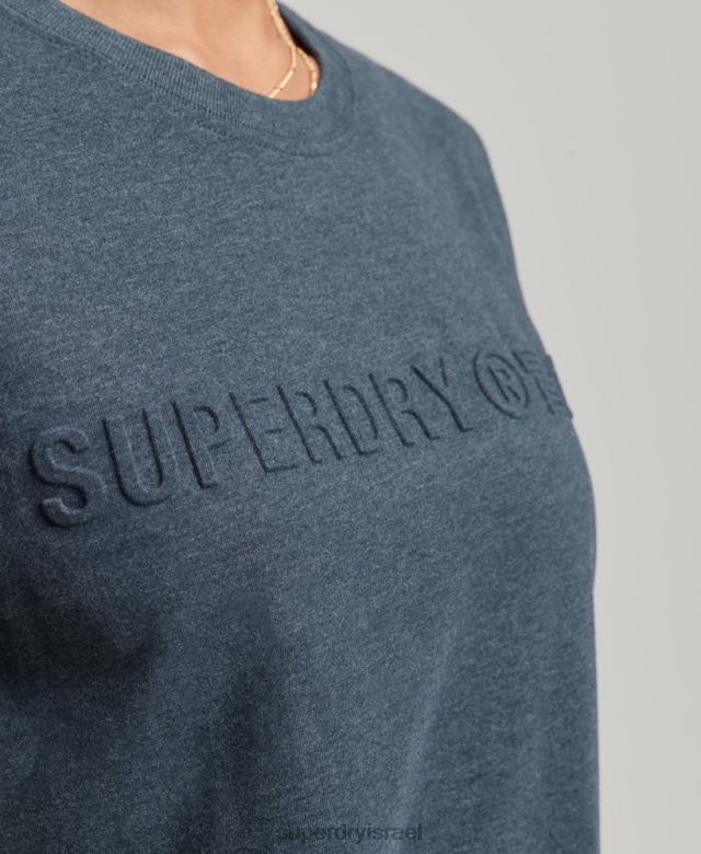 il Superdry נשים חולצת טריקו עם לוגו תאגידי וינטג' כְּחוֹל 4LX2Z2841 הַלבָּשָׁה