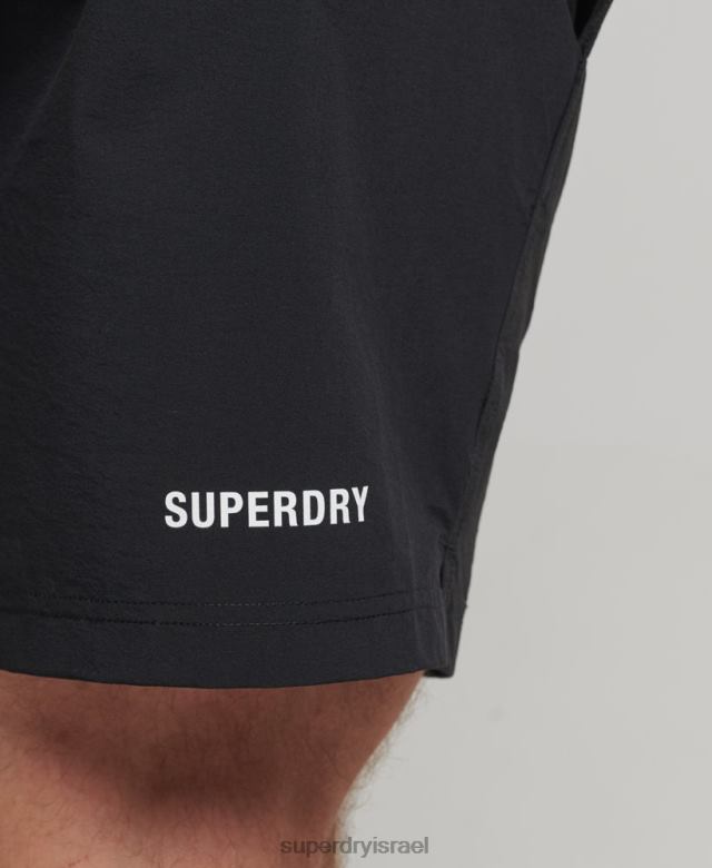 il Superdry גברים מכנסי ספורט קצרים ארוגים בליבה שָׁחוֹר 4LX2Z285 הַלבָּשָׁה