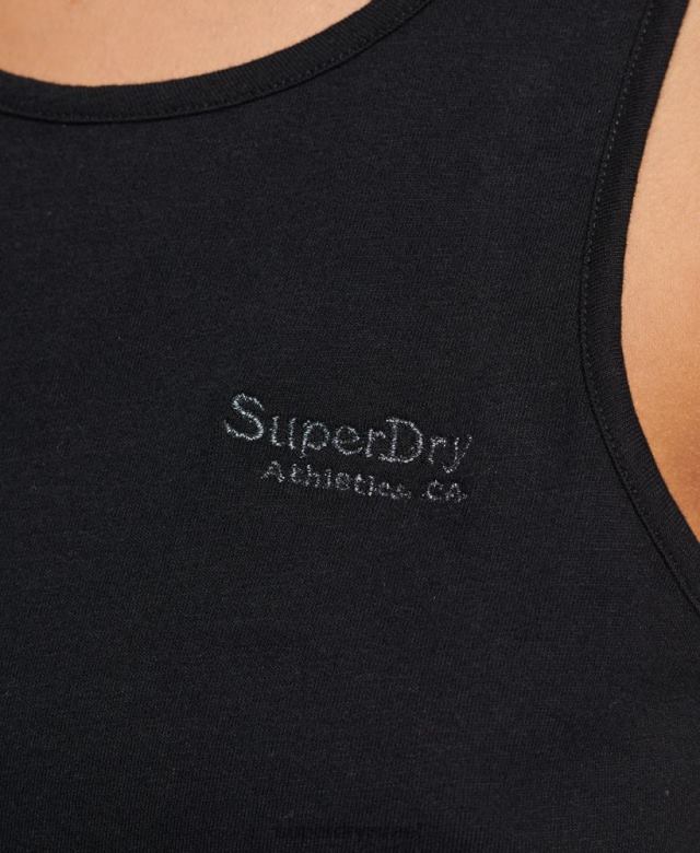 il Superdry נשים אפוד לוגו וינטג' שָׁחוֹר 4LX2Z2887 הַלבָּשָׁה