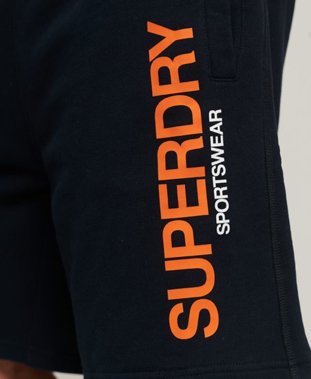 il Superdry גברים מכנסיים קצרים רפויים בבגדי ספורט חיל הים 4LX2Z296 הַלבָּשָׁה