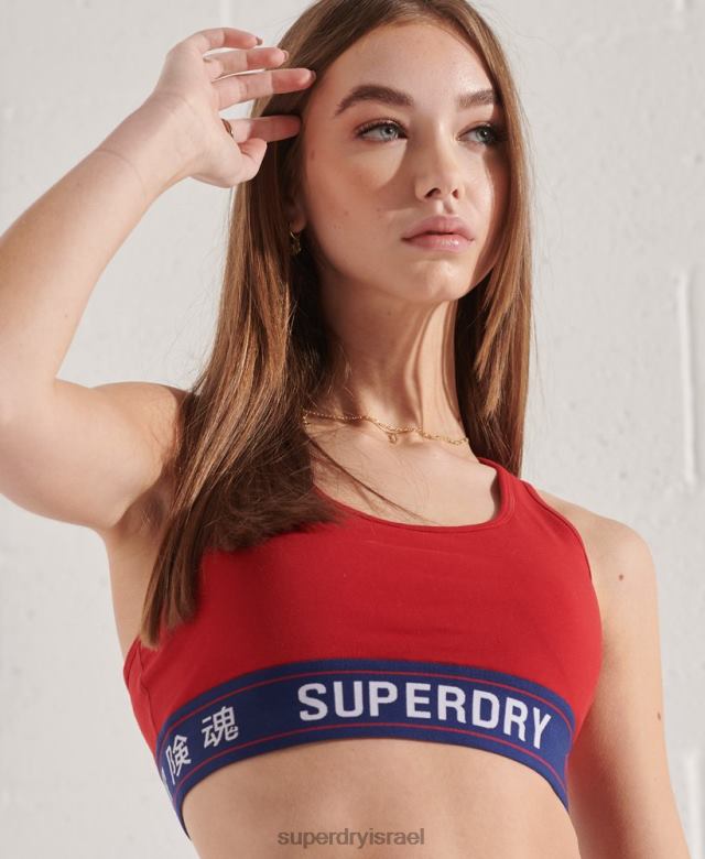 il Superdry נשים טופ ספורטיבי חיוני אָדוֹם 4LX2Z3039 הַלבָּשָׁה