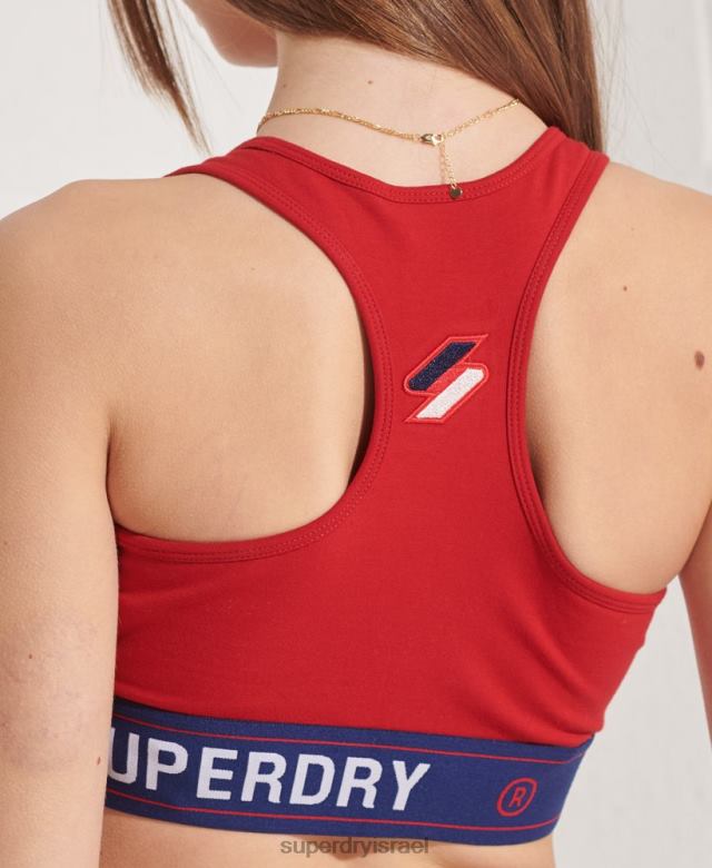 il Superdry נשים טופ ספורטיבי חיוני אָדוֹם 4LX2Z3039 הַלבָּשָׁה