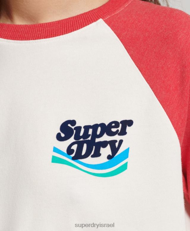 il Superdry נשים טופ קופר נוסטלגיה אָדוֹם 4LX2Z3071 הַלבָּשָׁה