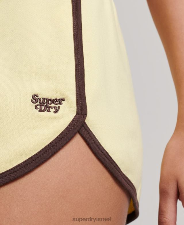 il Superdry נשים מכנסי רייסר ג'רזי וינטג' צהוב 4LX2Z3107 הַלבָּשָׁה