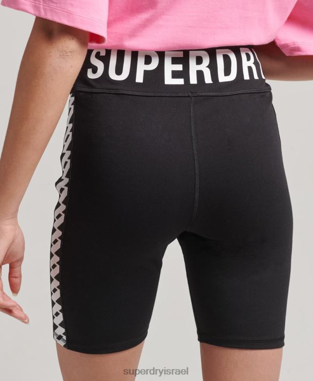 il Superdry נשים מכנסי מחזור אלסטיים עם לוגו שָׁחוֹר 4LX2Z3123 הַלבָּשָׁה