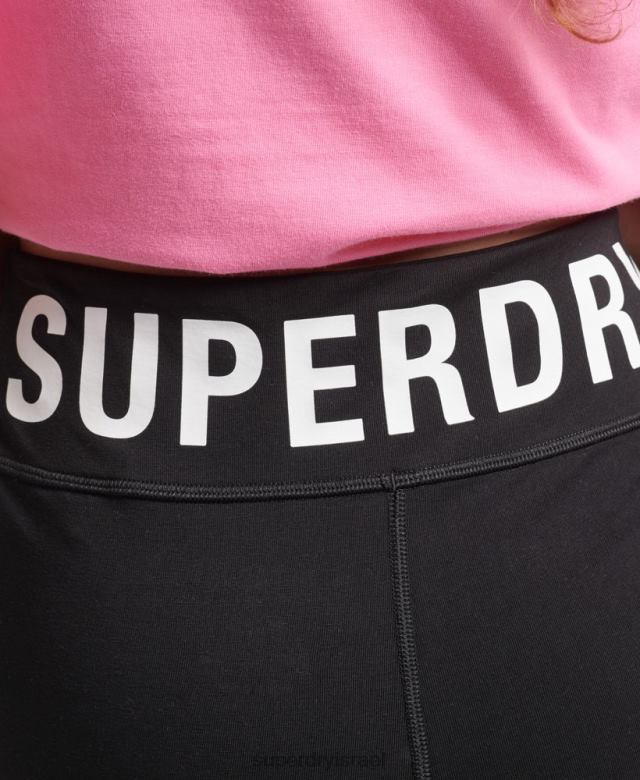 il Superdry נשים מכנסי מחזור אלסטיים עם לוגו שָׁחוֹר 4LX2Z3123 הַלבָּשָׁה