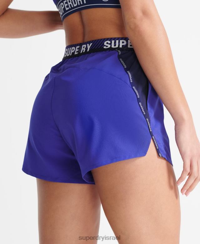 il Superdry נשים לאמן מכנסיים קצרים רפויים כְּחוֹל 4LX2Z3170 הַלבָּשָׁה