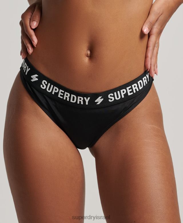 il Superdry נשים תחתוני ביקיני ממוחזרים אלסטיים שָׁחוֹר 4LX2Z3181 הַלבָּשָׁה