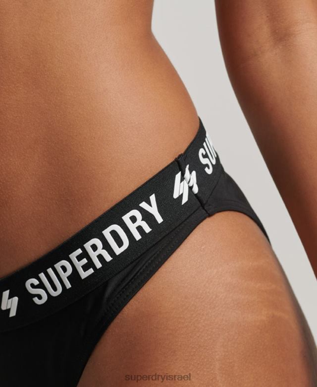 il Superdry נשים תחתוני ביקיני ממוחזרים אלסטיים שָׁחוֹר 4LX2Z3181 הַלבָּשָׁה