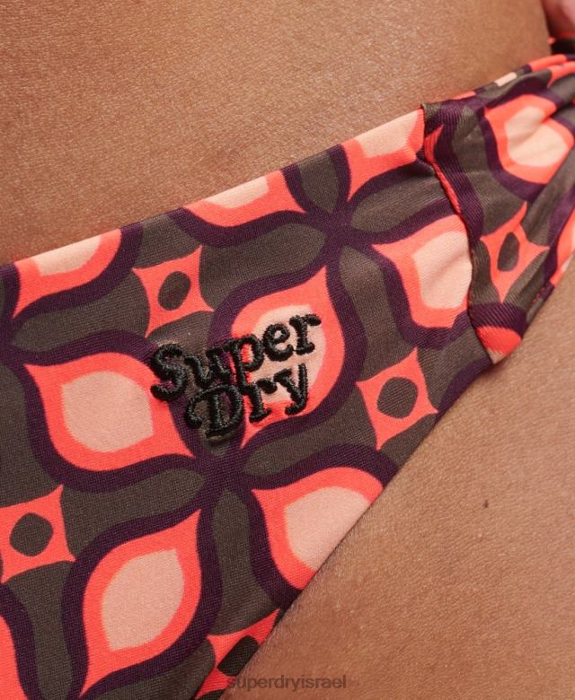 il Superdry נשים תחתוני ביקיני ממוחזרים בהדפס מיקס אָדוֹם 4LX2Z3199 הַלבָּשָׁה